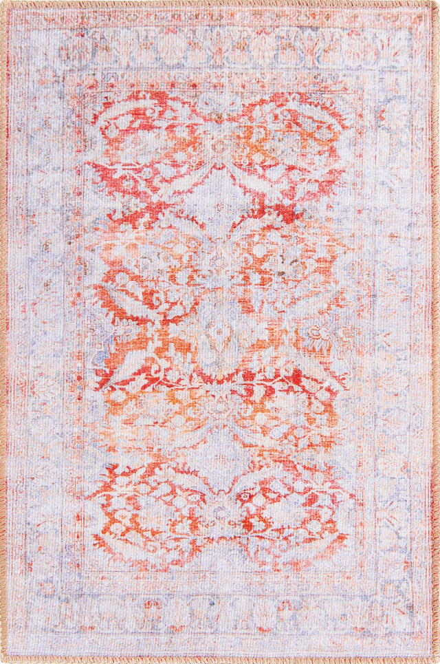 Washable Rust Red 2' x 3' Timeless Washable Rectangle Area Rug Easy to Clean Stain Resistant & Durable Traditional Classic Vintage Design Carpet for Sale at Rug Engine