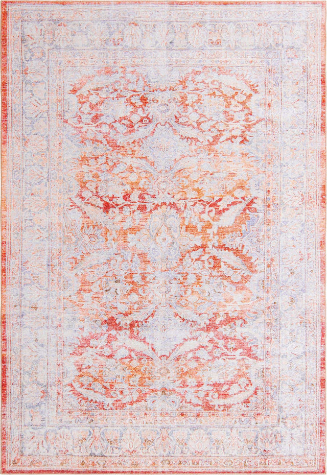 Washable Rust Red 8' 4 x 12' Timeless Rectangle Area Rug Easy to Clean Stain Resistant & Durable Traditional Classic Vintage Design Carpet for Sale at Rug Engine
