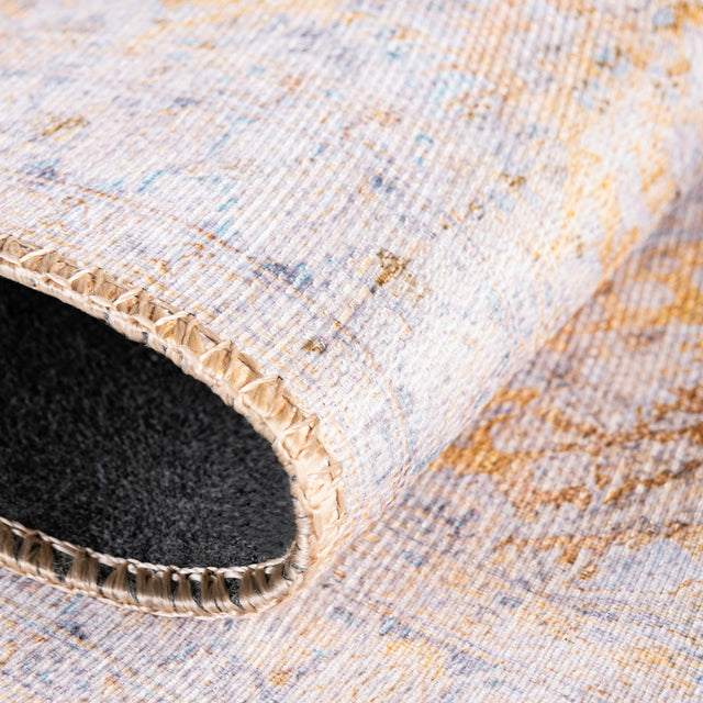 Washable Yellow 2' 6 x 12' Timeless Runner Area Rug Easy to Clean Stain Resistant & Durable Traditional Classic Vintage Design Carpet for Sale at Rug Engine