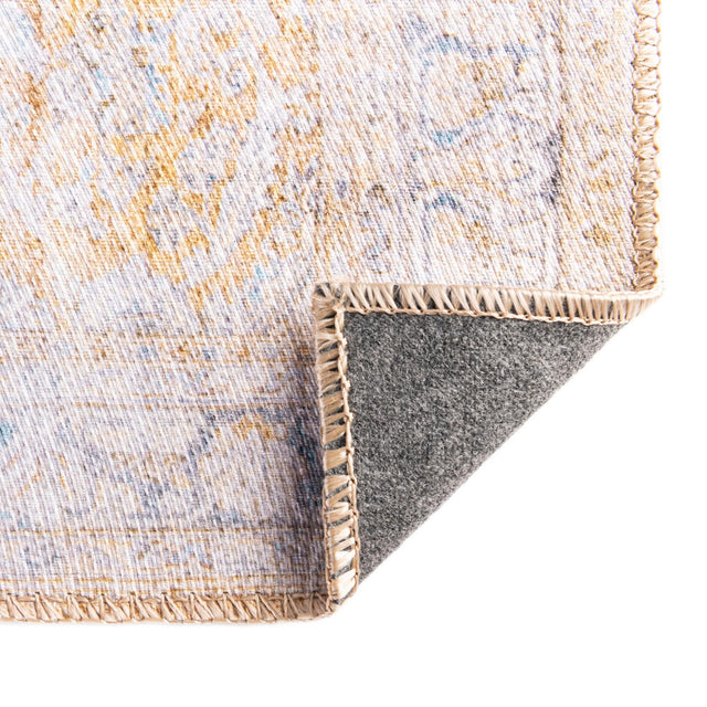 Washable Yellow 2' 6 x 12' Timeless Runner Area Rug Easy to Clean Stain Resistant & Durable Traditional Classic Vintage Design Carpet for Sale at Rug Engine
