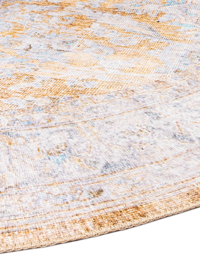 Washable Yellow 7' 6 x 10' 6 Timeless Oval Area Rug Easy to Clean Stain Resistant & Durable Traditional Classic Vintage Design Carpet for Sale at Rug Engine