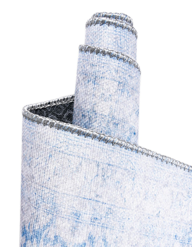 Washable Blue 7' 6 x 10' 6 Timeless Rectangle Area Rug Easy to Clean Stain Resistant & Durable Traditional Classic Vintage Design Carpet for Sale at Rug Engine