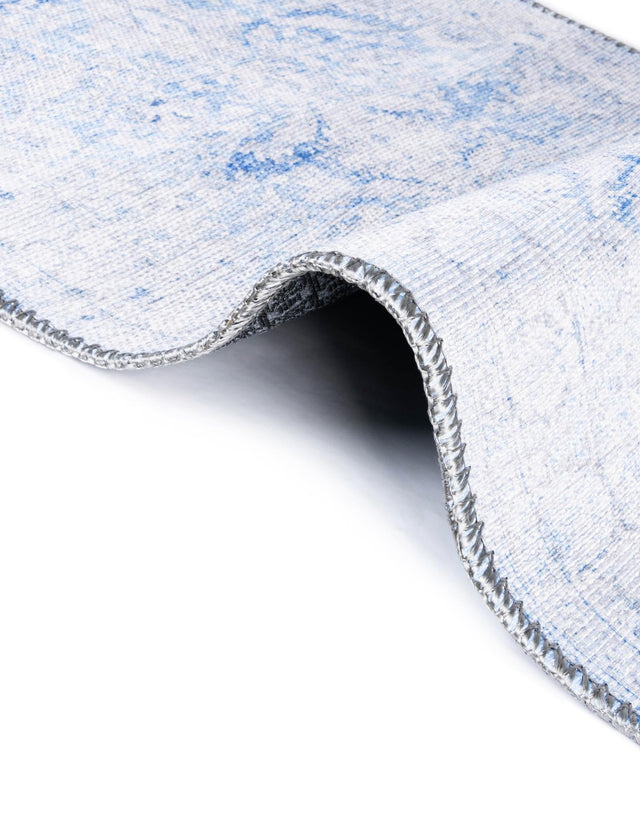 Washable Blue 7' 6 x 7' 6 Timeless Octagon Area Rug Easy to Clean Stain Resistant & Durable Traditional Classic Vintage Design Carpet for Sale at Rug Engine