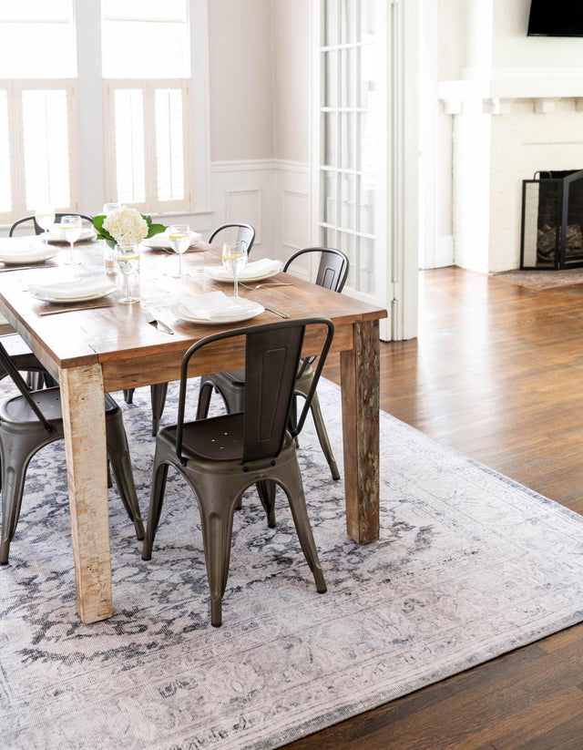 Washable Charcoal 5' x 8' Timeless Rectangle Area Rug Easy to Clean Stain Resistant & Durable Traditional Classic Vintage Design Carpet for Sale at Rug Engine