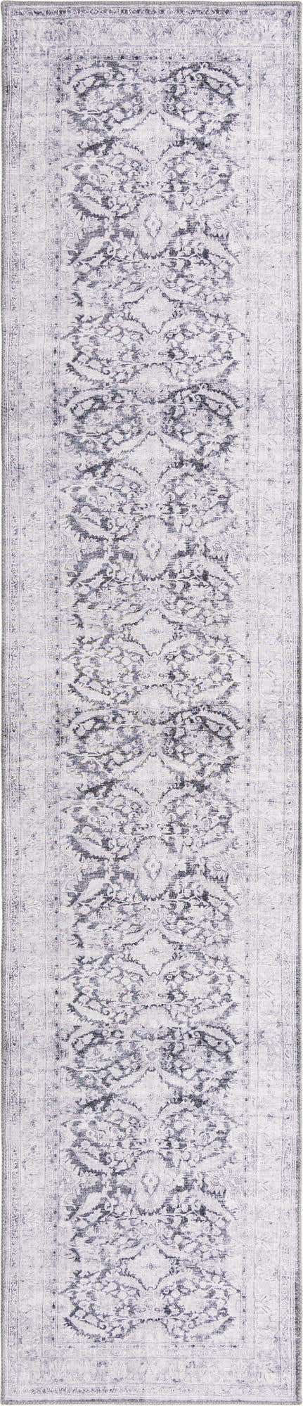 Washable Charcoal 2' 6 x 12' Timeless Runner Area Rug Easy to Clean Stain Resistant & Durable Traditional Classic Vintage Design Carpet for Sale at Rug Engine