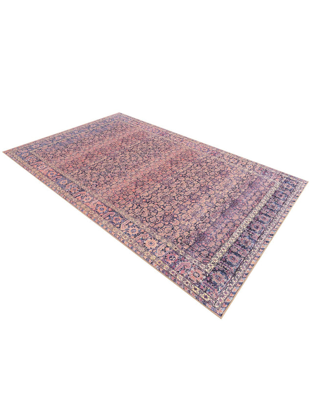 Washable Navy Blue 7' 6 x 10' 6 Timeless Rectangle Area Rug Easy to Clean Stain Resistant & Durable Traditional Classic Vintage Design Carpet for Sale at Rug Engine