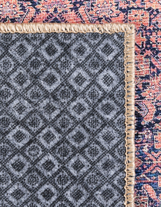 Washable Navy Blue 2' x 6' Timeless Runner Area Rug Easy to Clean Stain Resistant & Durable Traditional Classic Vintage Design Carpet for Sale at Rug Engine
