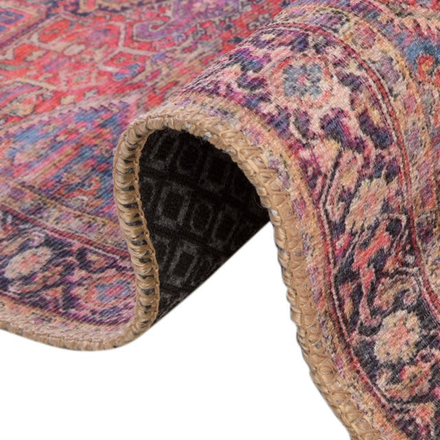 Washable Red 2' 6 x 14' 1 Timeless Runner Area Rug Easy to Clean Stain Resistant & Durable Traditional Classic Vintage Design Carpet for Sale at Rug Engine