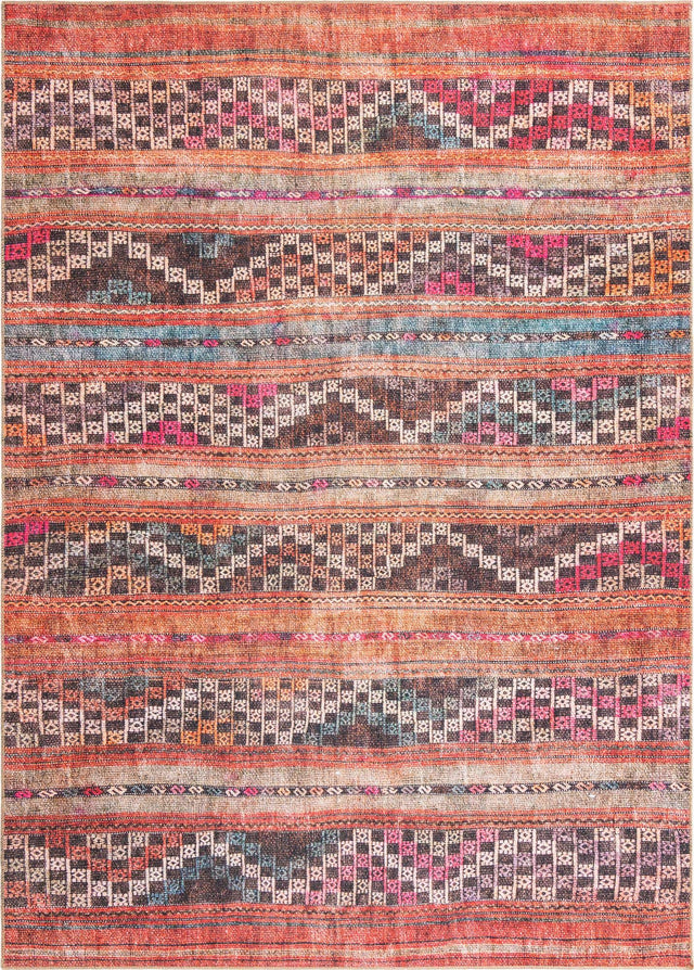 Washable Multicolor 7' 6 x 10' 6 Timeless Rectangle Area Rug Easy to Clean Stain Resistant & Durable Traditional Classic Vintage Design Carpet for Sale at Rug Engine