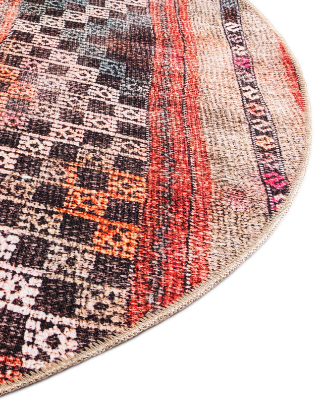 Washable Multicolor 3' 6 x 3' 6 Timeless Round Area Rug Easy to Clean Stain Resistant & Durable Traditional Classic Vintage Design Carpet for Sale at Rug Engine
