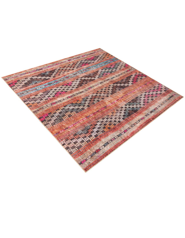 Washable Multicolor 7' 6 x 7' 6 Timeless Square Area Rug Easy to Clean Stain Resistant & Durable Traditional Classic Vintage Design Carpet for Sale at Rug Engine