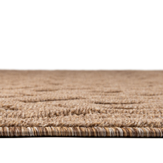 Beige 7' 10 x 7' 10 Outdoor Trellis Textured Square Area Rug Weather Resistant for Patio, Deck, Terrace, Balcony, Porch Geometric Design Water Safe Outside Carpet for Sale at Rug Engine