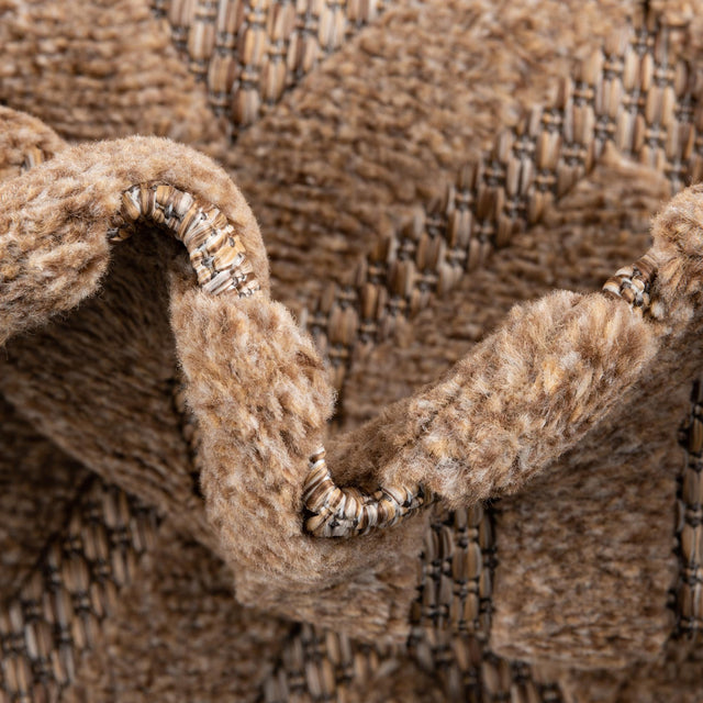 Beige 7' 10 x 7' 10 Outdoor Trellis Textured Square Area Rug Weather Resistant for Patio, Deck, Terrace, Balcony, Porch Geometric Design Water Safe Outside Carpet for Sale at Rug Engine