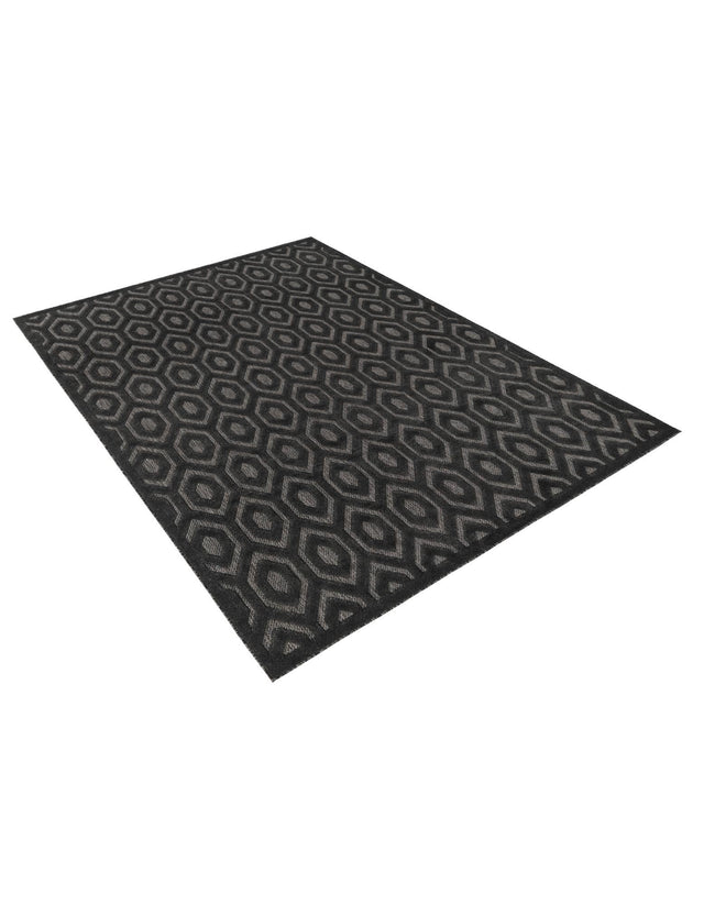 Charcoal 7' 10 x 10' Outdoor Trellis Textured Rectangle Area Rug Weather Resistant for Patio, Deck, Terrace, Balcony, Porch Geometric Design Water Safe Outside Carpet for Sale at Rug Engine