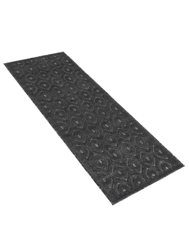 Charcoal 2' x 6' Outdoor Trellis Textured Runner Area Rug Weather Resistant for Patio, Deck, Terrace, Balcony, Porch Geometric Design Water Safe Outside Carpet for Sale at Rug Engine