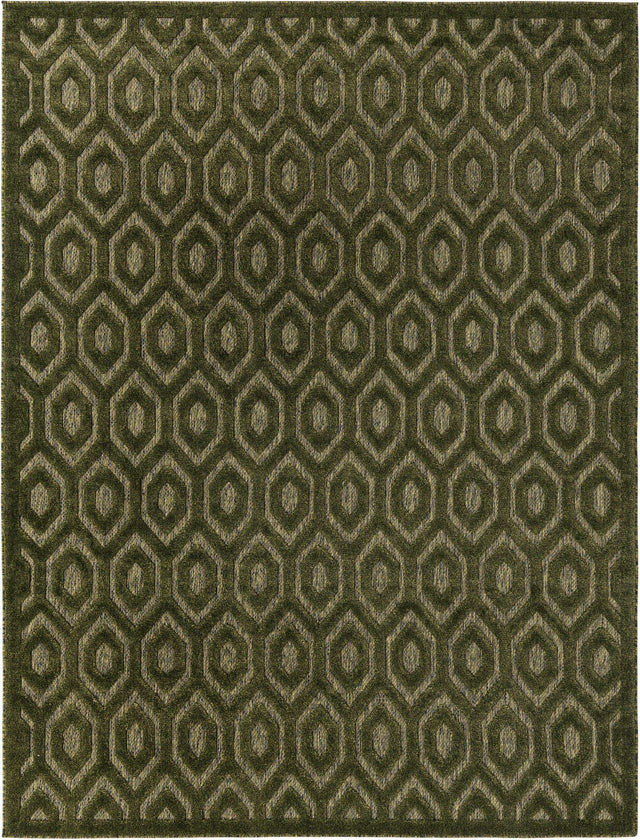 Green 7' 10 x 10' Outdoor Trellis Textured Rectangle Area Rug Weather Resistant for Patio, Deck, Terrace, Balcony, Porch Geometric Design Water Safe Outside Carpet for Sale at Rug Engine