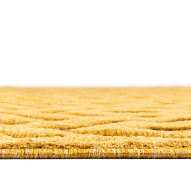 Yellow 6' x 9' Outdoor Trellis Textured Rectangle Area Rug Weather Resistant for Patio, Deck, Terrace, Balcony, Porch Geometric Design Water Safe Outside Carpet for Sale at Rug Engine