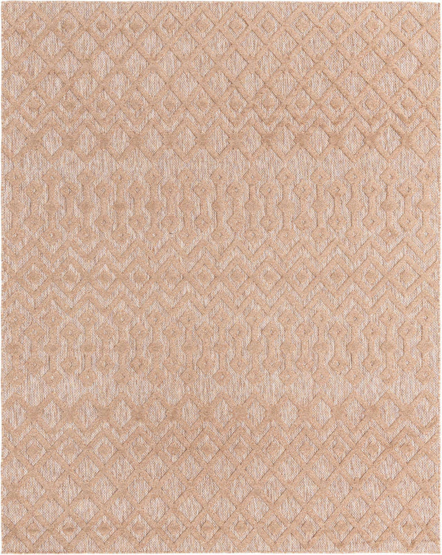 Beige 7' 10 x 10' Outdoor Trellis Textured Rectangle Area Rug Weather Resistant for Patio, Deck, Terrace, Balcony, Porch Geometric Design Water Safe Outside Carpet for Sale at Rug Engine