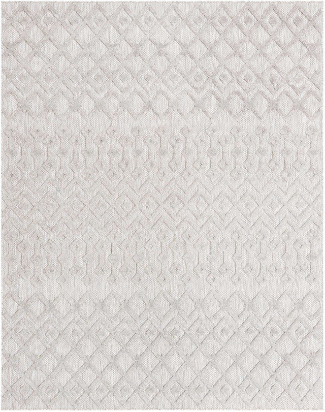 Grey 7' 10 x 10' Outdoor Trellis Textured Rectangle Area Rug Weather Resistant for Patio, Deck, Terrace, Balcony, Porch Geometric Design Water Safe Outside Carpet for Sale at Rug Engine