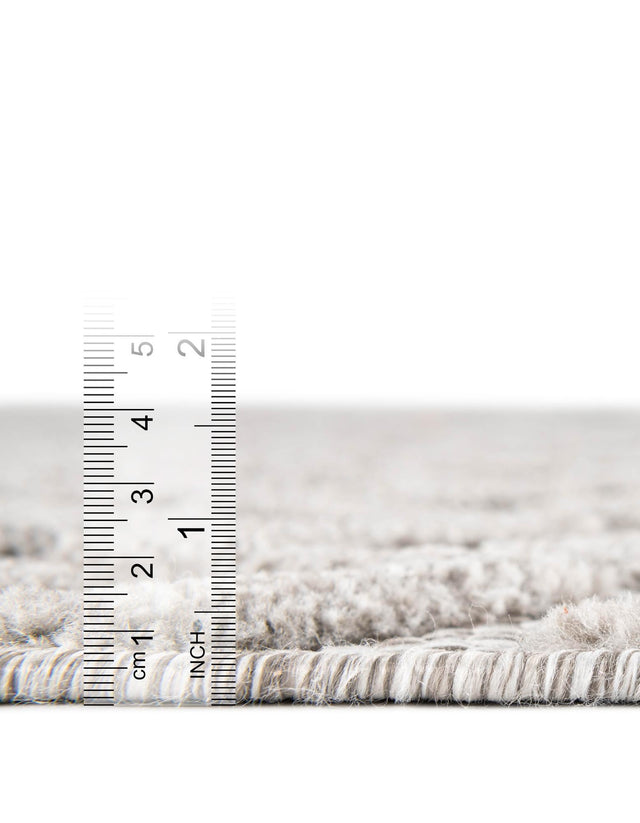 Grey 7' 10 x 7' 10 Outdoor Trellis Textured Square Area Rug Weather Resistant for Patio, Deck, Terrace, Balcony, Porch Geometric Design Water Safe Outside Carpet for Sale at Rug Engine