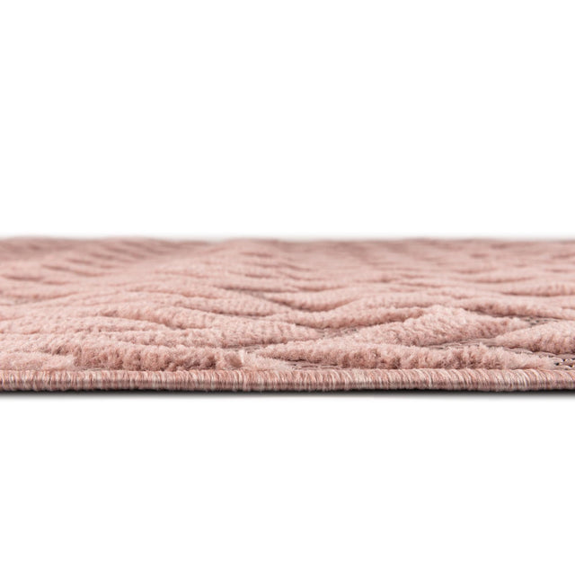 Pink 7' 10 x 7' 10 Outdoor Trellis Textured Square Area Rug Weather Resistant for Patio, Deck, Terrace, Balcony, Porch Geometric Design Water Safe Outside Carpet for Sale at Rug Engine