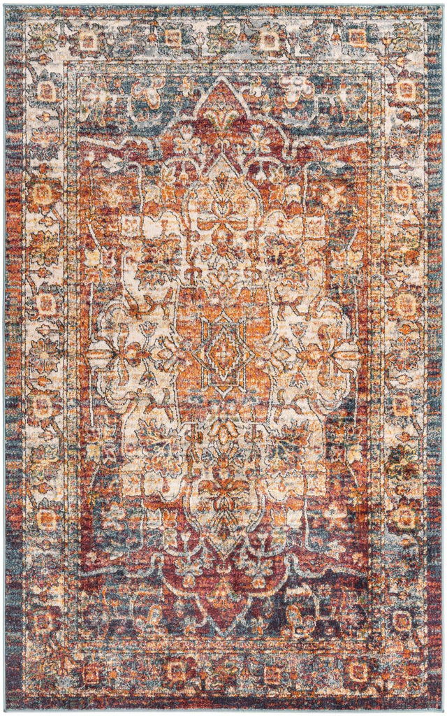 Multicolor 5' 1 x 8' Isabella Rectangle Area Rug Polypropylene & Polyester Traditional Elegant Carpet for Living Rooms, Dining, Office, Dorms for Sale at Rug Engine