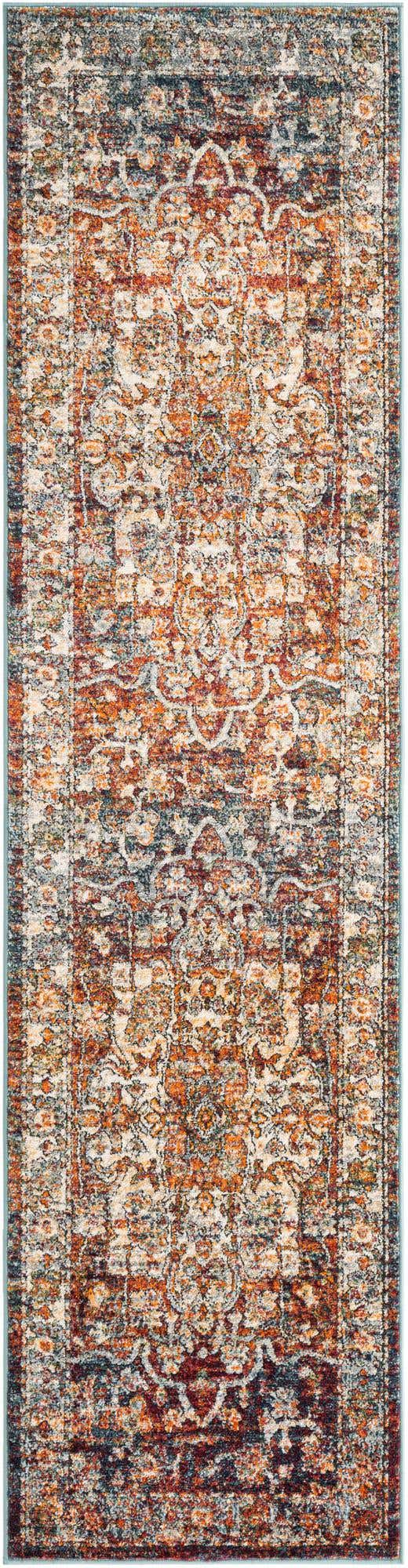 Multicolor 2' 7 x 10' Isabella Runner Area Rug Polypropylene & Polyester Traditional Elegant Carpet for Living Rooms, Dining, Office, Dorms for Sale at Rug Engine