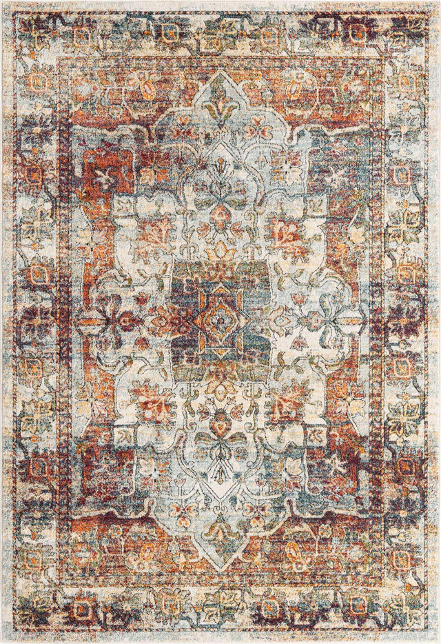 Ivory 6' 1 x 9' Isabella Rectangle Area Rug Polypropylene & Polyester Traditional Elegant Carpet for Living Rooms, Dining, Office, Dorms for Sale at Rug Engine