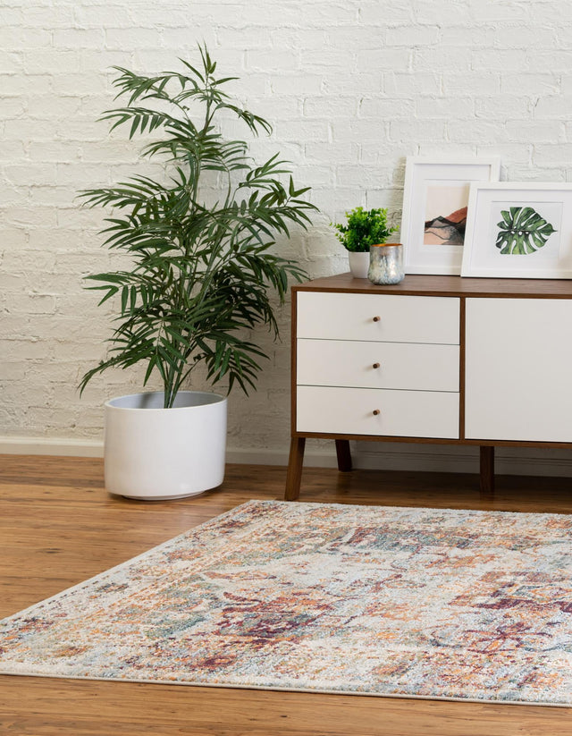 Ivory 3' 3 x 5' 3 Isabella Rectangle Area Rug Polypropylene & Polyester Traditional Elegant Carpet for Living Rooms, Dining, Office, Dorms for Sale at Rug Engine