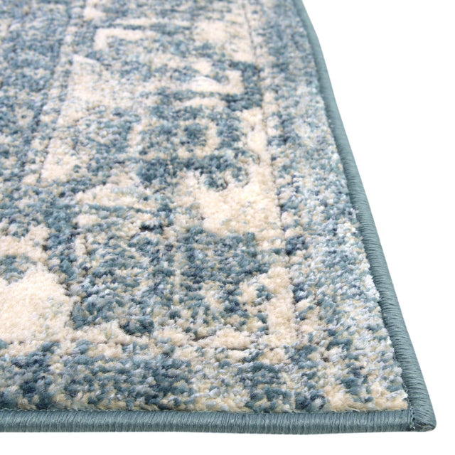 Blue 10' x 14' Isabella Rectangle Area Rug Polypropylene & Polyester Traditional Elegant Carpet for Living Rooms, Dining, Office, Dorms for Sale at Rug Engine