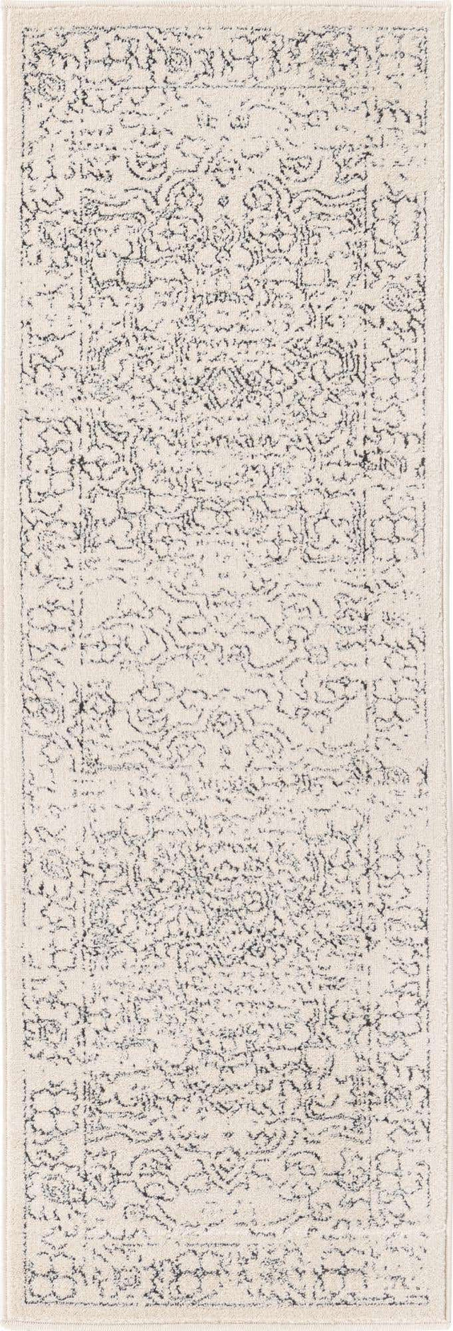 White 2' x 6' 1 Isabella Runner Area Rug Polypropylene & Polyester Traditional Elegant Carpet for Living Rooms, Dining, Office, Dorms for Sale at Rug Engine