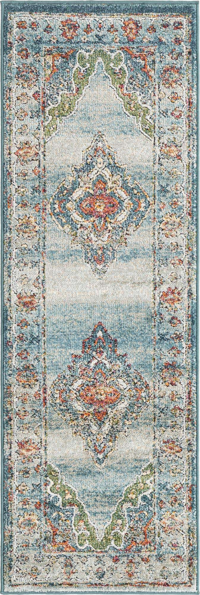 Blue 2' x 6' 1 Isabella Runner Area Rug Polypropylene & Polyester Traditional Elegant Carpet for Living Rooms, Dining, Office, Dorms for Sale at Rug Engine