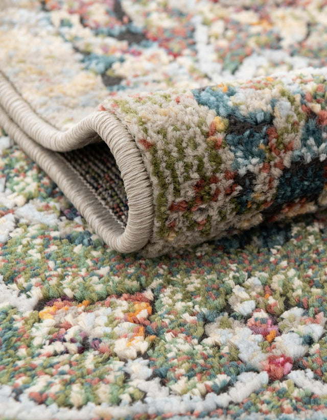 Green 5' 1 x 8' Isabella Rectangle Area Rug Polypropylene & Polyester Traditional Elegant Carpet for Living Rooms, Dining, Office, Dorms for Sale at Rug Engine