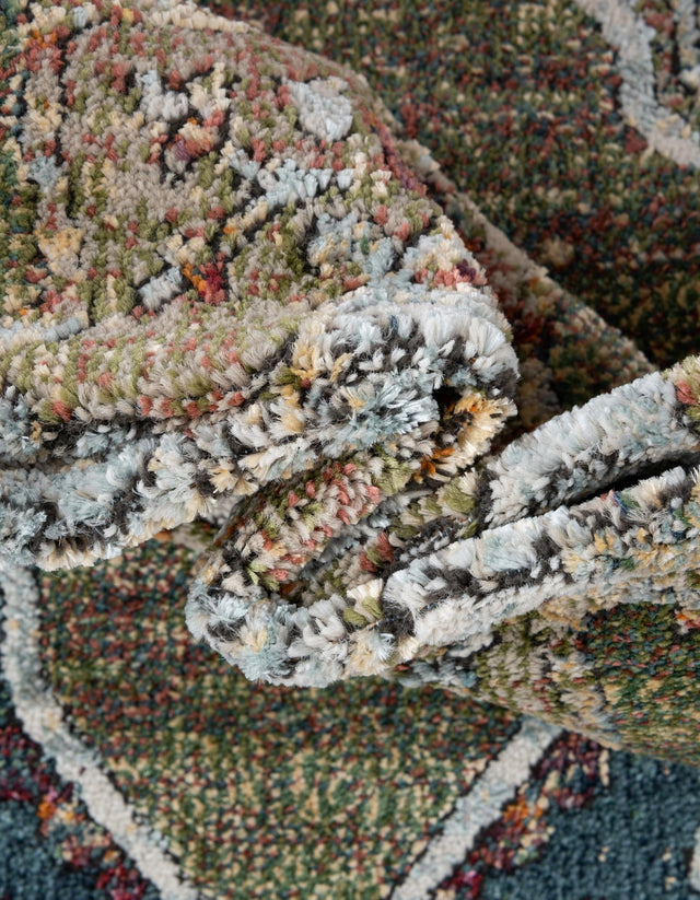 Green 5' 1 x 8' Isabella Rectangle Area Rug Polypropylene & Polyester Traditional Elegant Carpet for Living Rooms, Dining, Office, Dorms for Sale at Rug Engine