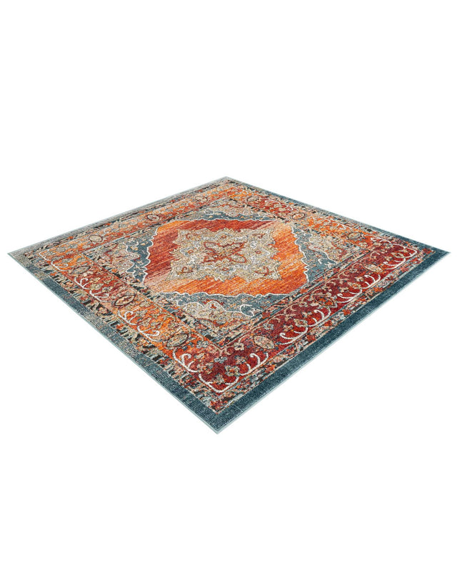Rust Red 6' 1 x 6' 1 Isabella Square Area Rug Polypropylene & Polyester Traditional Elegant Carpet for Living Rooms, Dining, Office, Dorms for Sale at Rug Engine