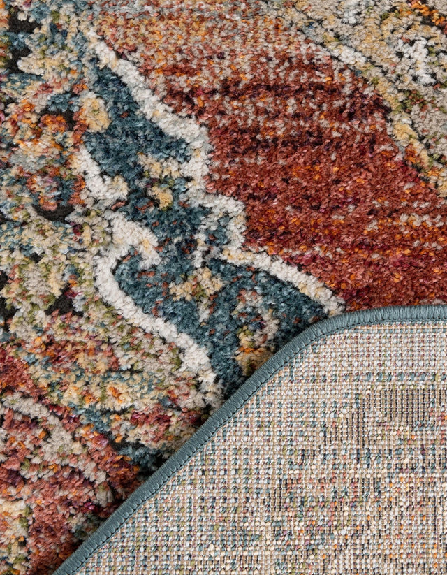 Rust Red 5' 1 x 5' 1 Isabella Octagon Area Rug Polypropylene & Polyester Traditional Elegant Carpet for Living Rooms, Dining, Office, Dorms for Sale at Rug Engine