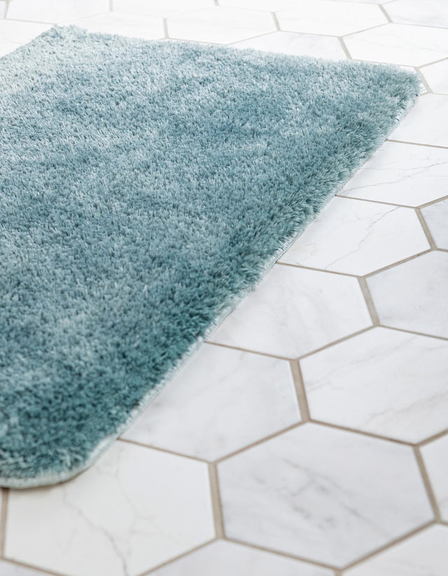 Dusty Blue 1' 8 x 2' 7 Bano Luxe Bath Mat Soft & Plush Water Absorbing Accent Area Rug for Sale at Rug Engine