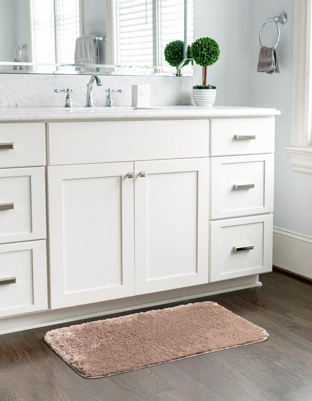 Mink 1' 8 x 2' 7 Bano Luxe Bath Mat Soft & Plush Water Absorbing Accent Area Rug for Sale at Rug Engine