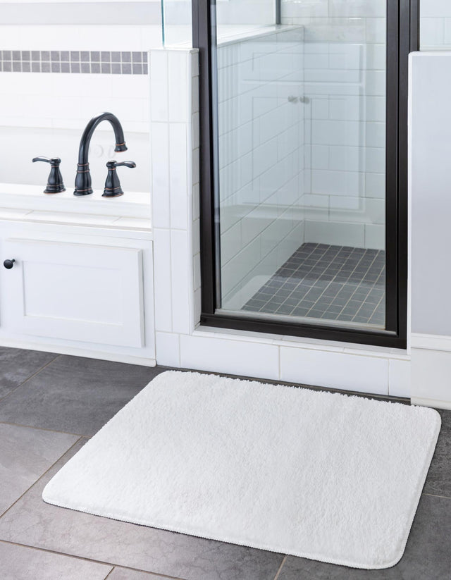 Snow White 1' 8 x 2' 7 Bano Everyday Bath Mat Soft & Plush Water Absorbing Accent Area Rug for Sale at Rug Engine