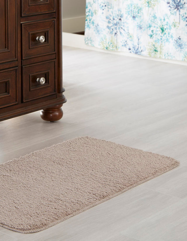 Taupe 1' 8 x 2' 7 Bano Everyday Bath Mat Soft & Plush Water Absorbing Accent Area Rug for Sale at Rug Engine