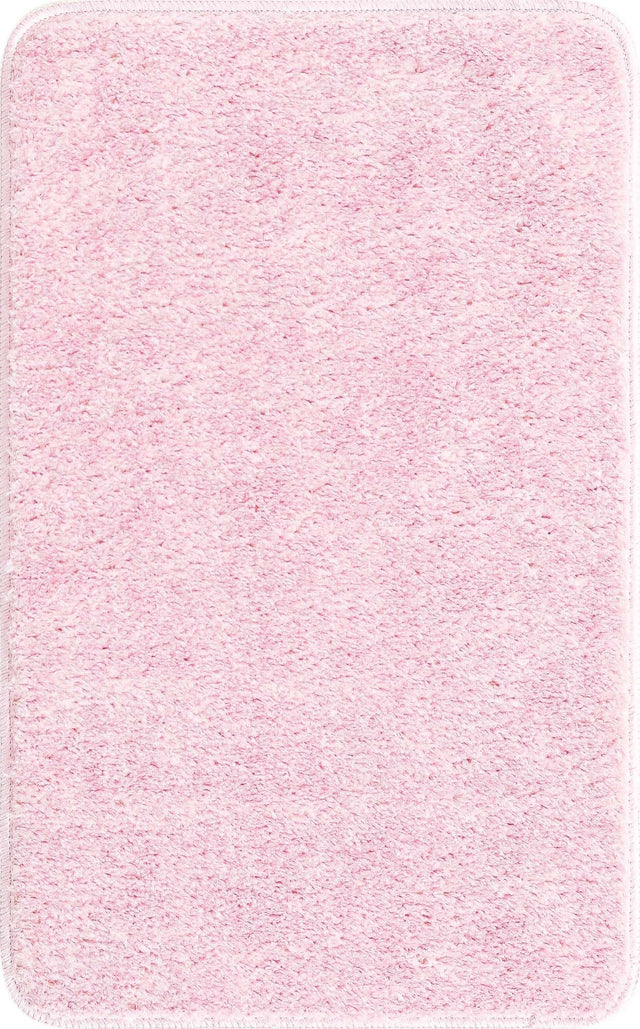 Baby Pink 1' 8 x 2' 7 Bano Everyday Bath Mat Soft & Plush Water Absorbing Accent Area Rug for Sale at Rug Engine