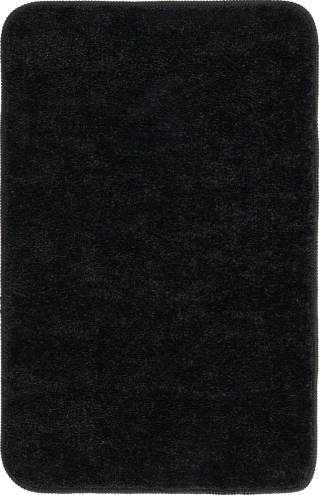 Midnight Black 1' 8 x 2' 7 Bano Everyday Bath Mat Soft & Plush Water Absorbing Accent Area Rug for Sale at Rug Engine