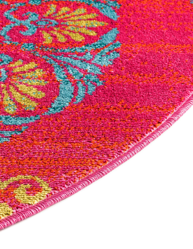 Rust Red 5' 3 x 5' 3 Azalea Round Area Rug Colorful 100% Polypropylene Durable Jute Backing Living Dining Room Bedroom Office Modern Decor Carpet for Sale at Rug Engine