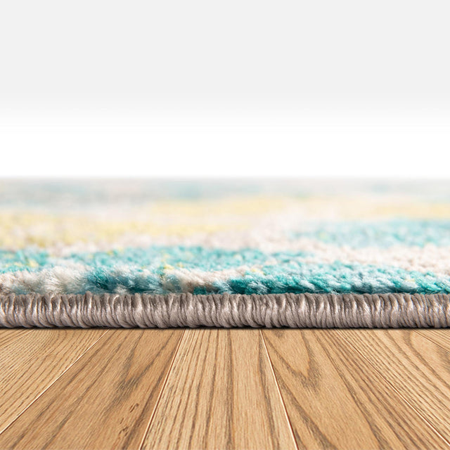 Blue 10' x 10' Azalea Square Area Rug Colorful 100% Polypropylene Durable Jute Backing Living Dining Room Bedroom Office Modern Decor Carpet for Sale at Rug Engine