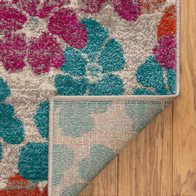 Multicolor 4' x 6' Azalea Rectangle Area Rug Colorful 100% Polypropylene Durable Jute Backing Living Dining Room Bedroom Office Modern Decor Carpet for Sale at Rug Engine