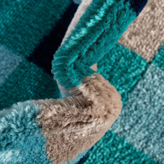 Teal 2' 11 x 12' Azalea Runner Area Rug Colorful 100% Polypropylene Durable Jute Backing Living Dining Room Bedroom Office Modern Decor Carpet for Sale at Rug Engine