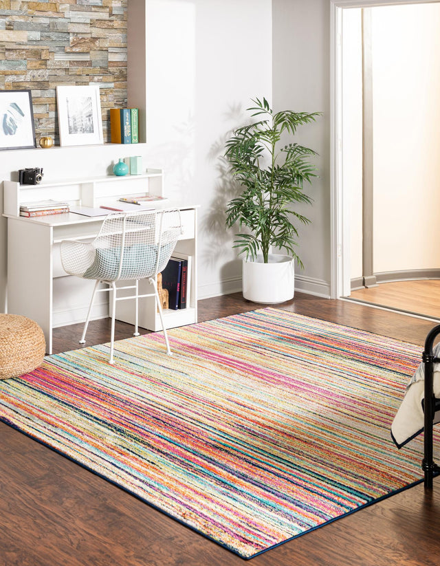 Multicolor 7' 10 x 7' 10 Azalea Square Area Rug Colorful 100% Polypropylene Durable Jute Backing Living Dining Room Bedroom Office Modern Decor Carpet for Sale at Rug Engine