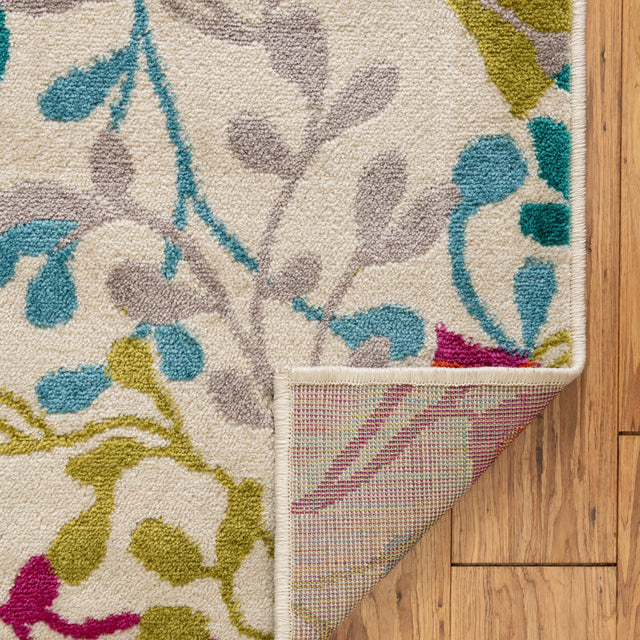Ivory 4' x 6' Azalea Rectangle Area Rug Colorful 100% Polypropylene Durable Jute Backing Living Dining Room Bedroom Office Modern Decor Carpet for Sale at Rug Engine