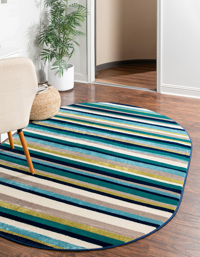 Teal 7' 10 x 10' Azalea Oval Area Rug Colorful 100% Polypropylene Durable Jute Backing Living Dining Room Bedroom Office Modern Decor Carpet for Sale at Rug Engine