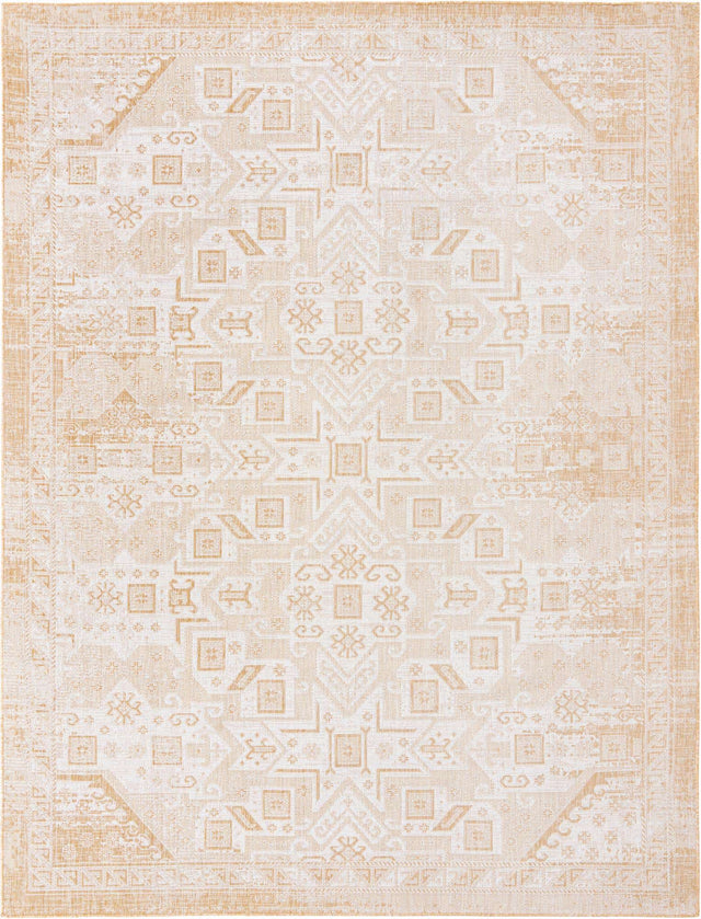 Natural 10' x 13' 1 Outdoor Aztec Rectangle Area Rug Weather Resistant for Patio, Deck, Terrace, Balcony, Porch 100% Polypropylene Traditional Carpet Mat for Sale at Rug Engine
